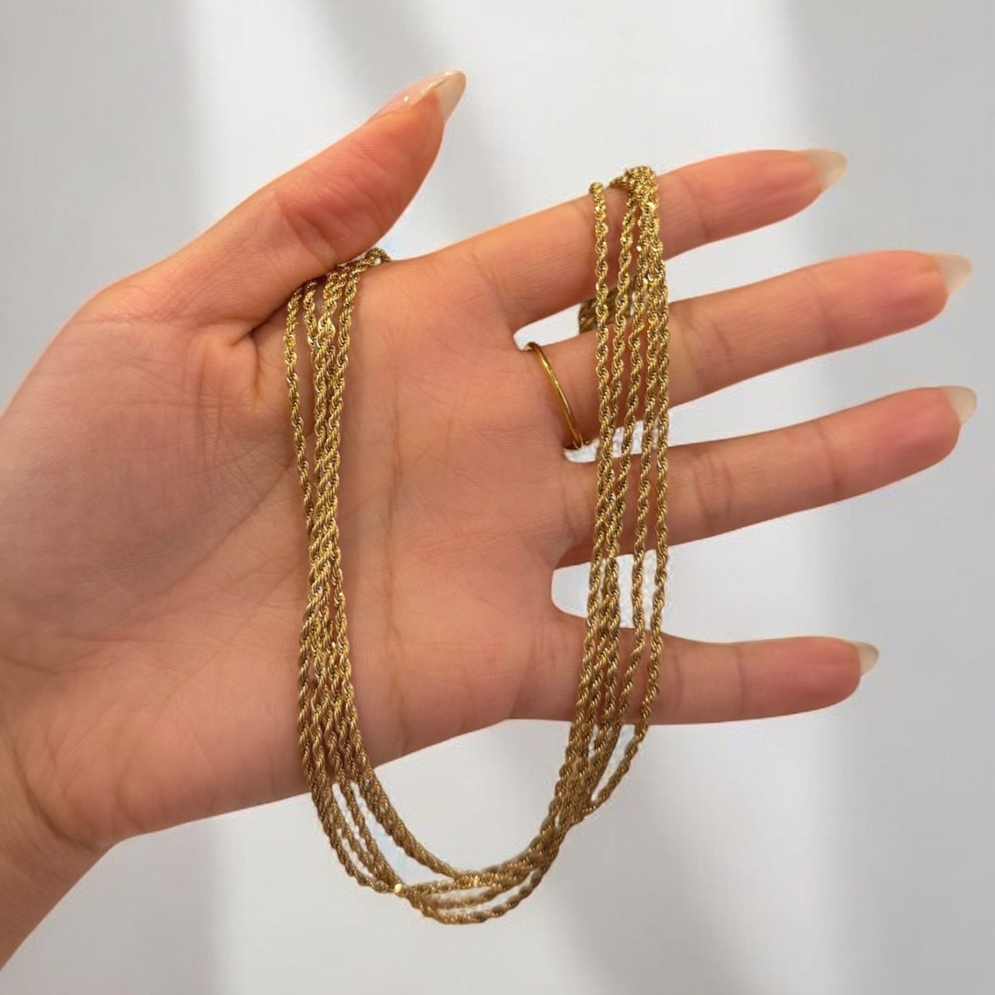 Rope Twist Chain Necklace - Gold