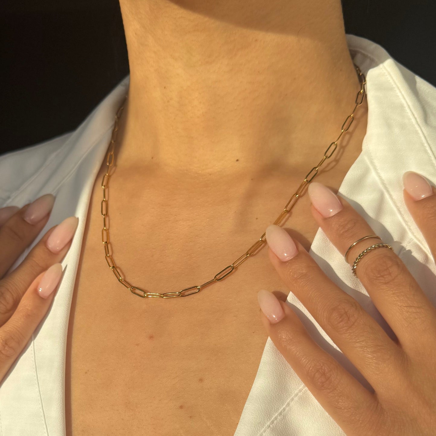 Paperclip Chain Necklace - Gold