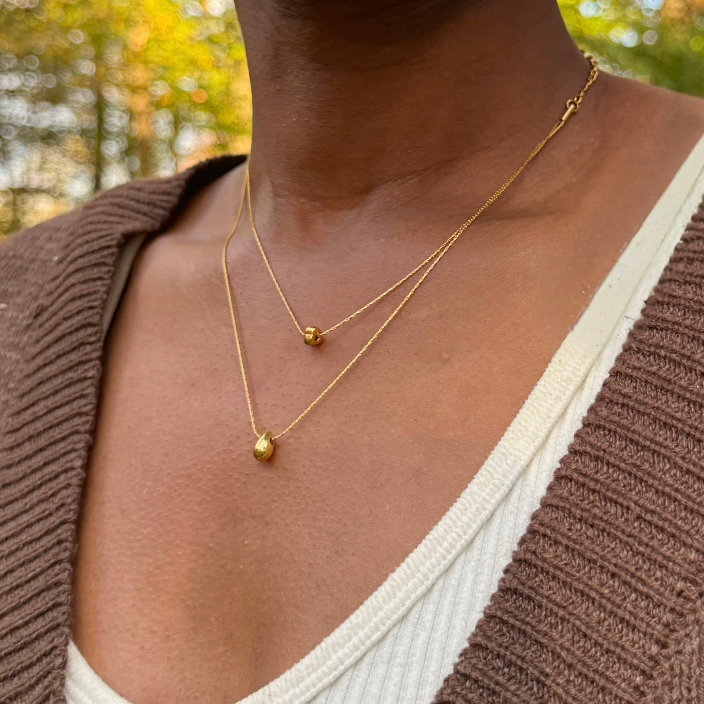 Dainty 2 Layer Pendant Necklace | The Consciously Lisa Collection