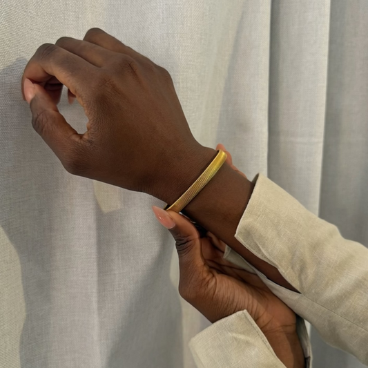 Ribbed Open Cuff Bracelet | The Consciously Lisa Collection