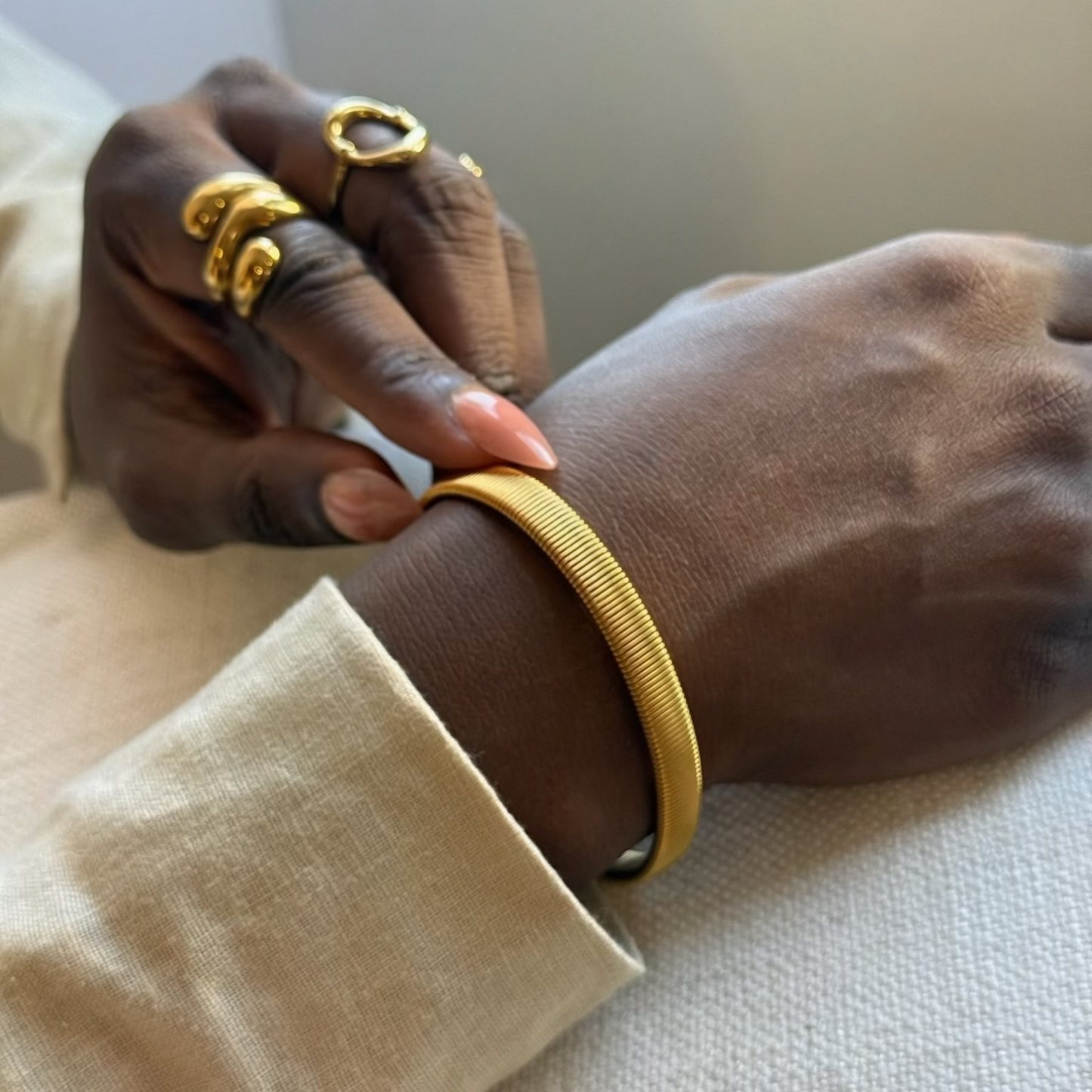 Ribbed Open Cuff Bracelet | The Consciously Lisa Collection