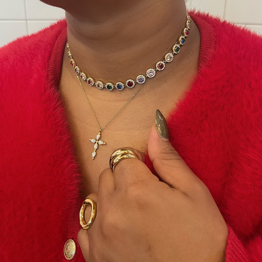 Multi-color Gemstone Necklace