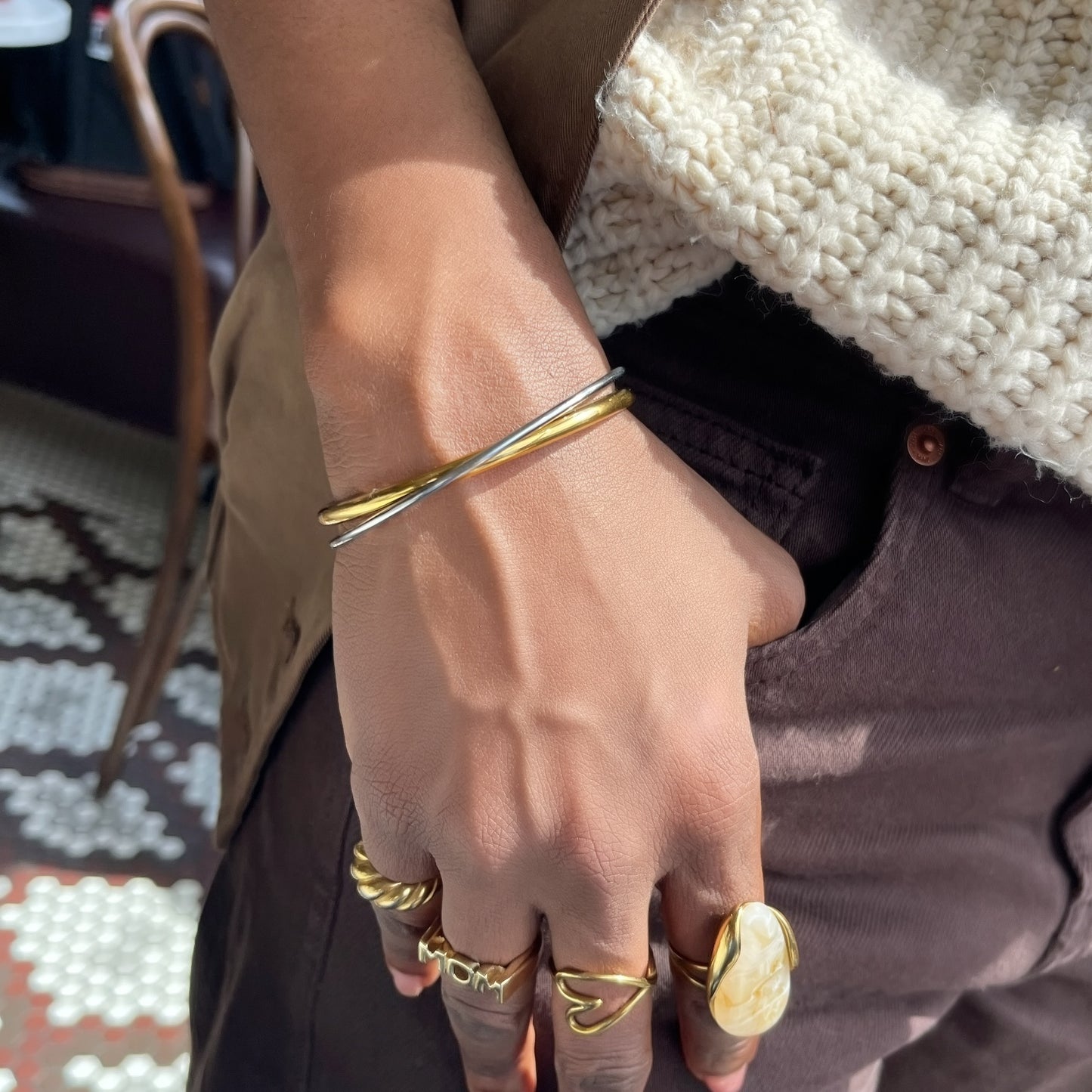 Crossover Cuff Bracelet - Mixed Metal | The Consciously Lisa Collection