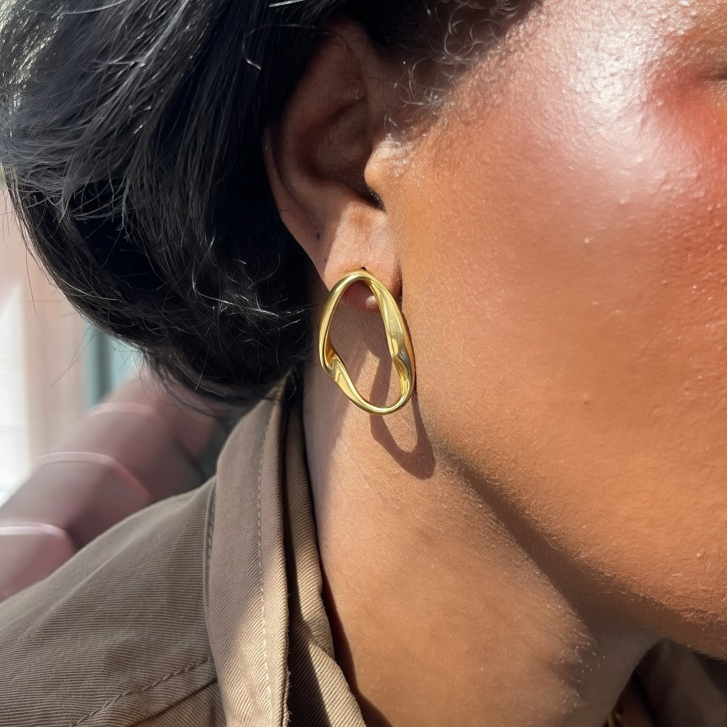 Abstract Oval Stud Earrings | The Consciously Lisa Collection