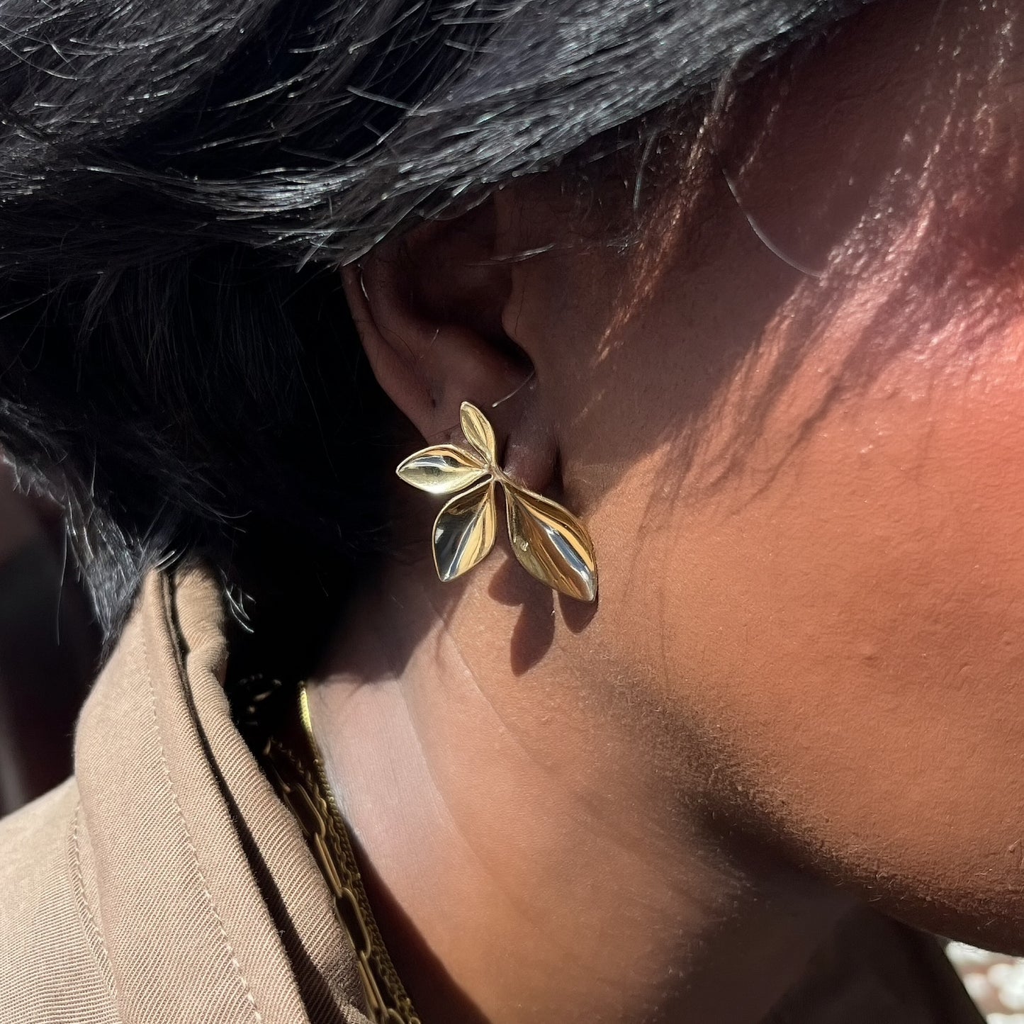 Gilded Petal Stud Earrings | The Consciously Lisa Collection