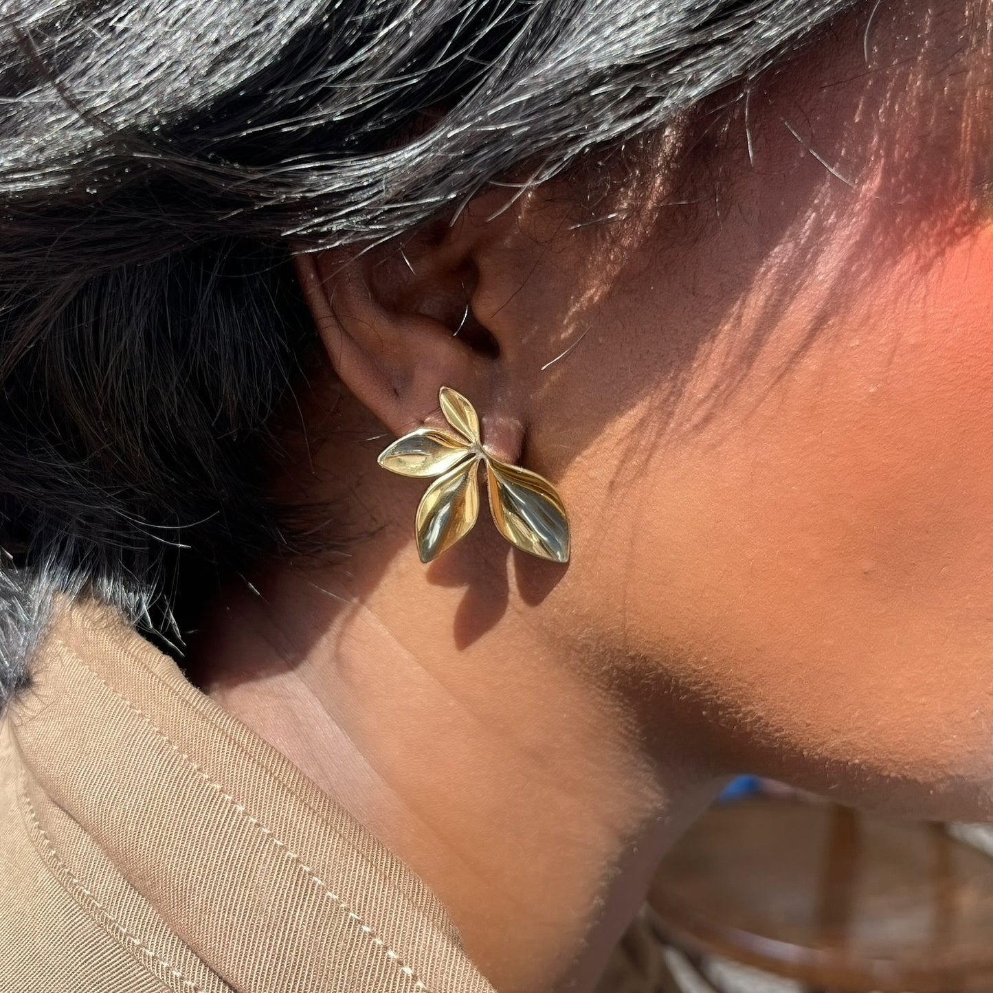 Gilded Petal Stud Earrings | The Consciously Lisa Collection