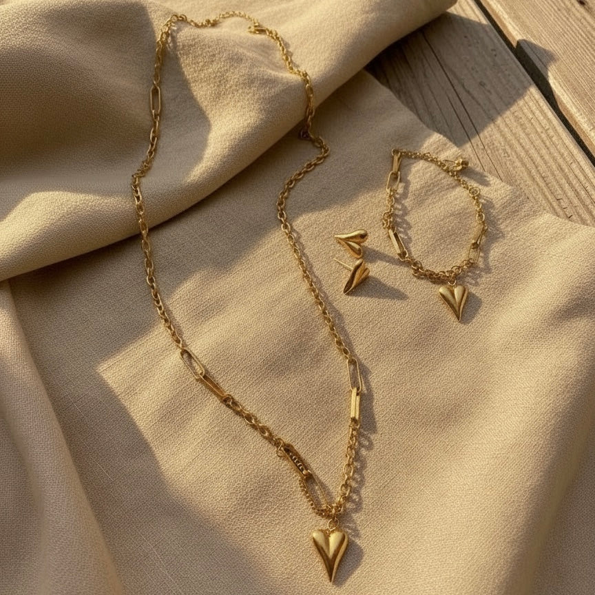 The Love Story Set: Necklace, Bracelet + Earrings | The Consciously Lisa Collection