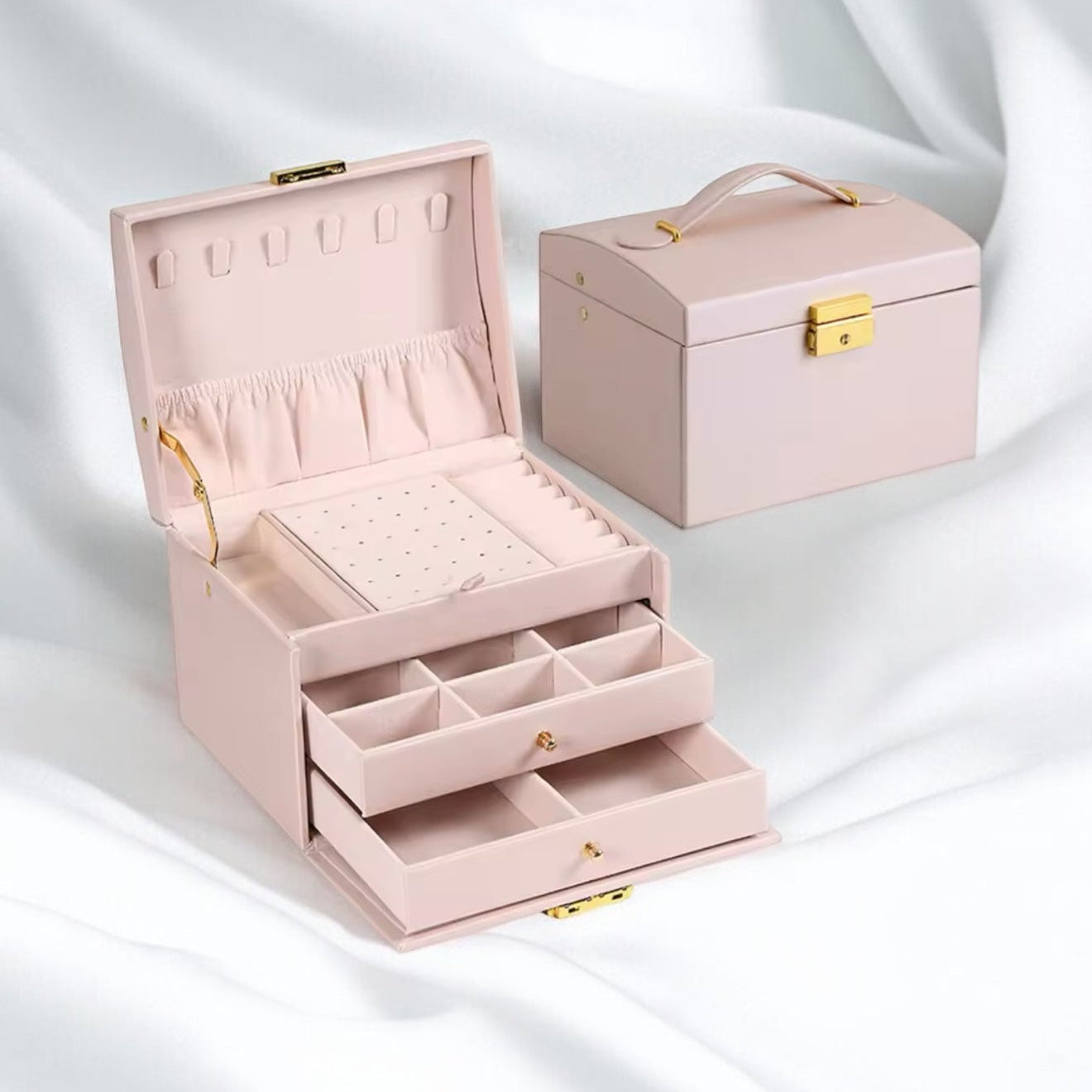 [PRE-ORDER: Ships on or before 3/15]  3 Layer Jewelry Case with Lock