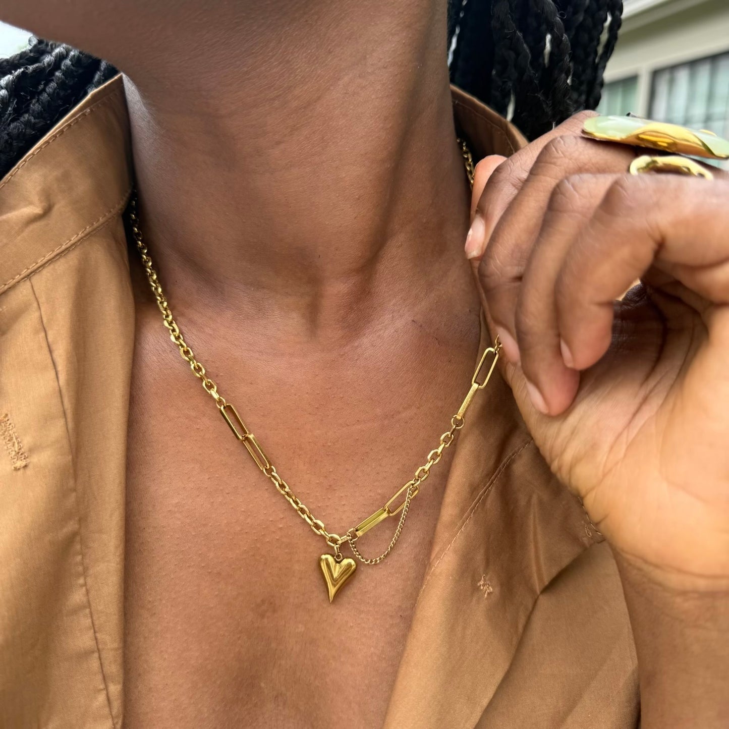 Heart Charm Chain Necklace | The Consciously Lisa Collection