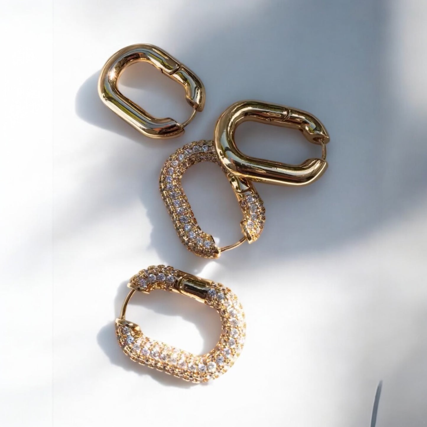 Blingy Oval Hoop Earrings