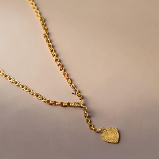 Round Links Heart Pendant Necklace | The Consciously Lisa Collection