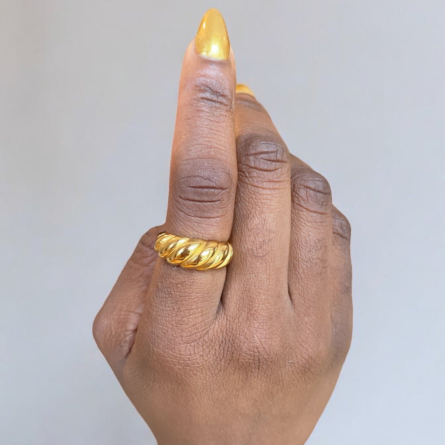 Chunky Twist Croissant Ring - Gold | The Consciously Lisa Collection