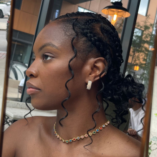 Triple Row Pearl Hoop Earrings