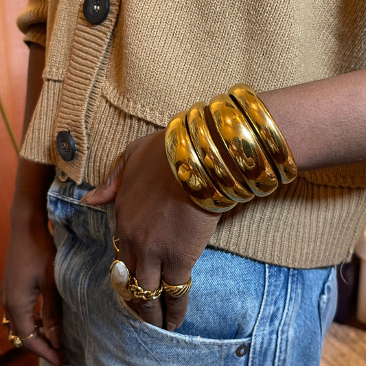 Double Layer Chunky Cuff Bracelet | The Consciously Lisa Collection