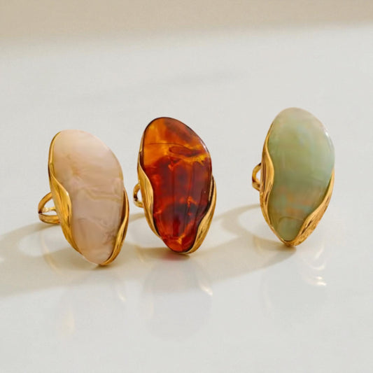 Adjustable Stone Ring - Brown | The Consciously Lisa Collection