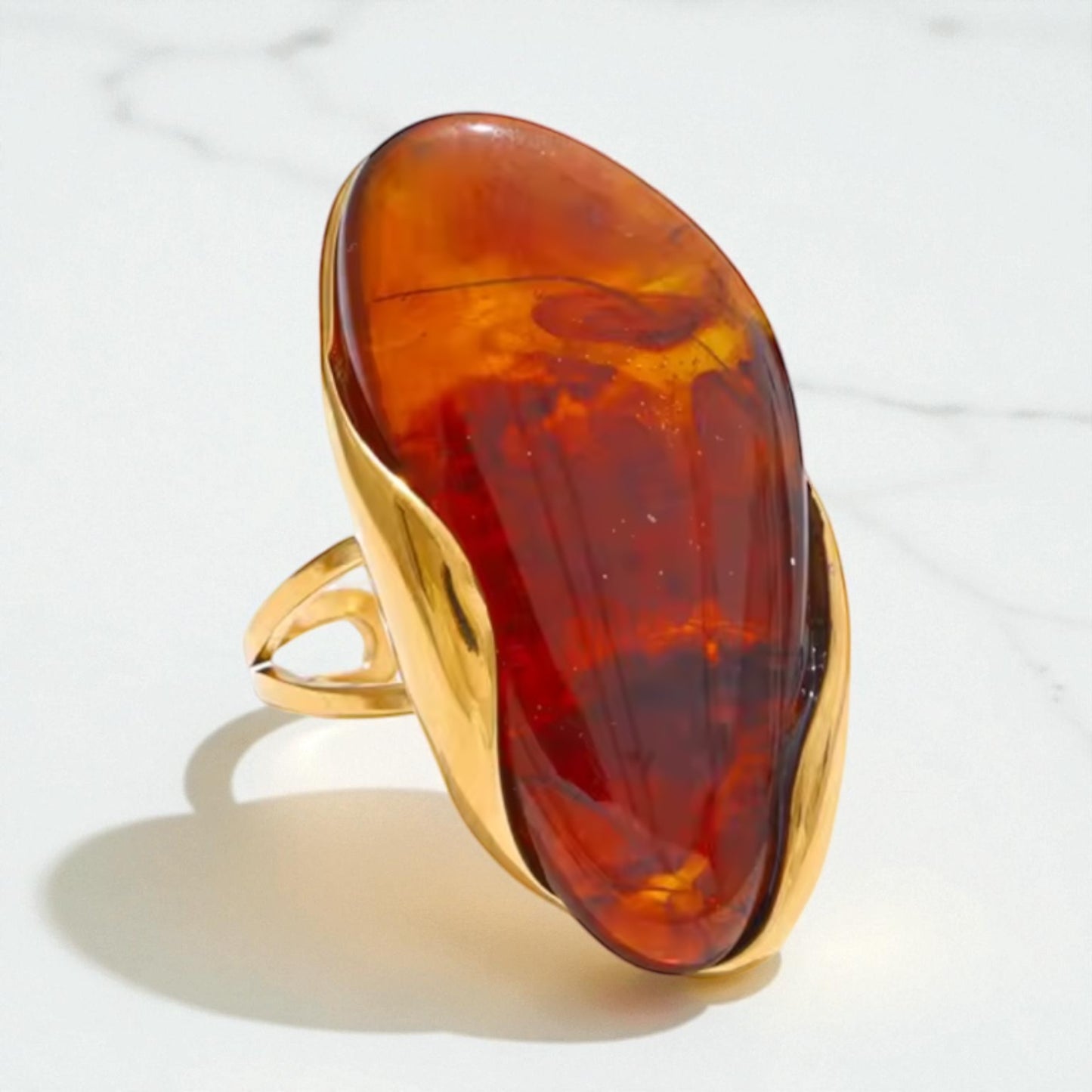 Adjustable Stone Ring - Brown | The Consciously Lisa Collection