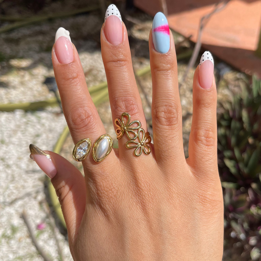 Floral Wrap Adjustable Ring - Gold