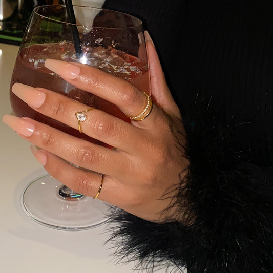 Water Drop V Shape Ring - Gold