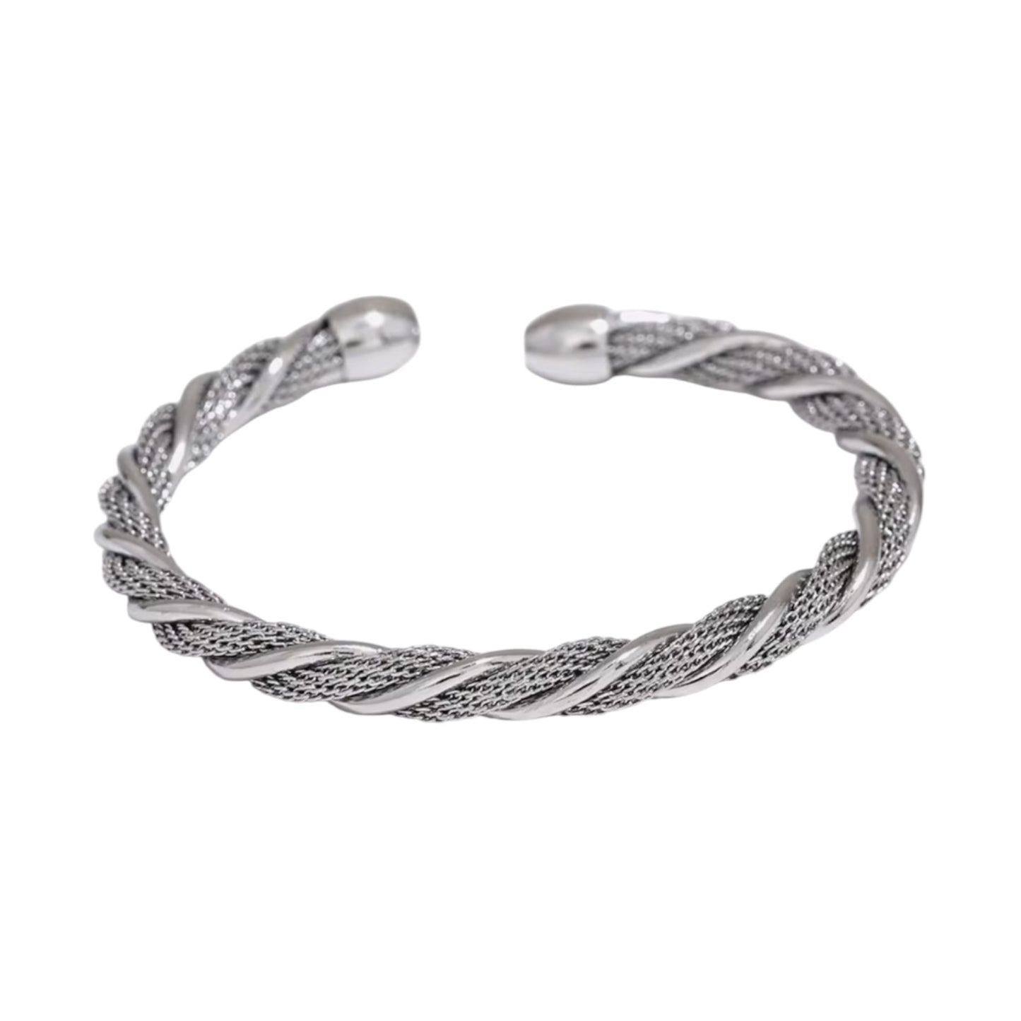 Mesh Rope Twist Cuff Bracelet