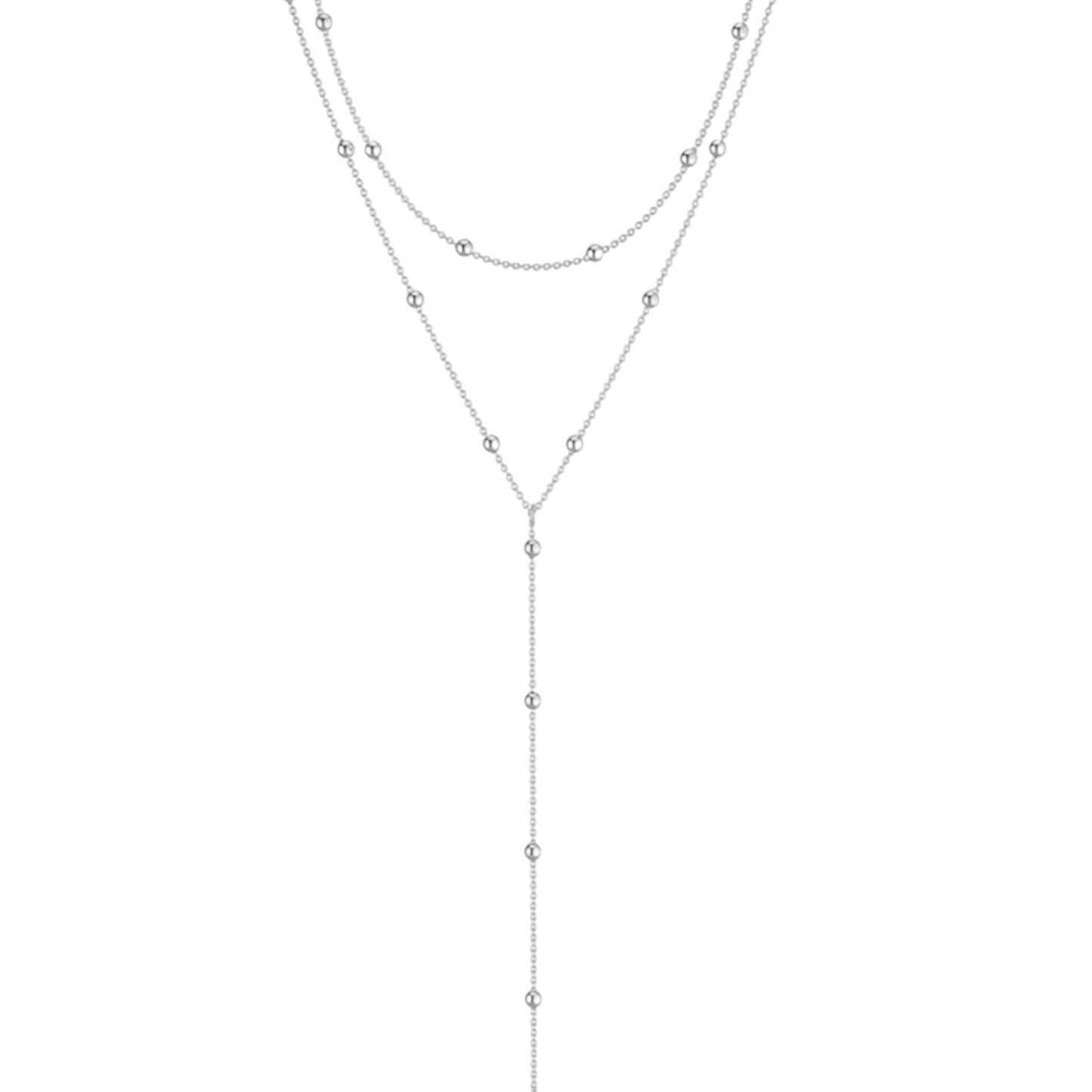 Beaded Layered Y Drop Necklace