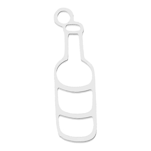 Wine Bottle Charm - Silver