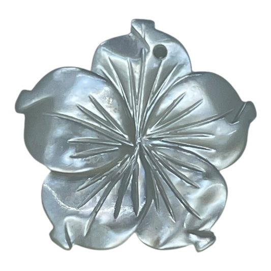 White Flower Charm - Pearl