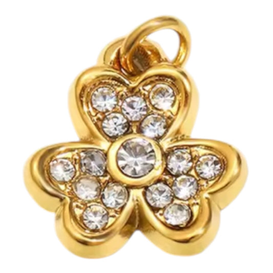 Gem Clover Charm - Gold