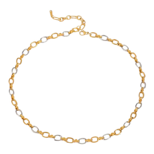 Oval Link Chain Necklace - Mixed Metal
