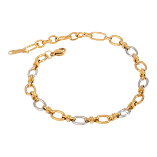 Oval Link Chain Bracelet - Mixed Metal