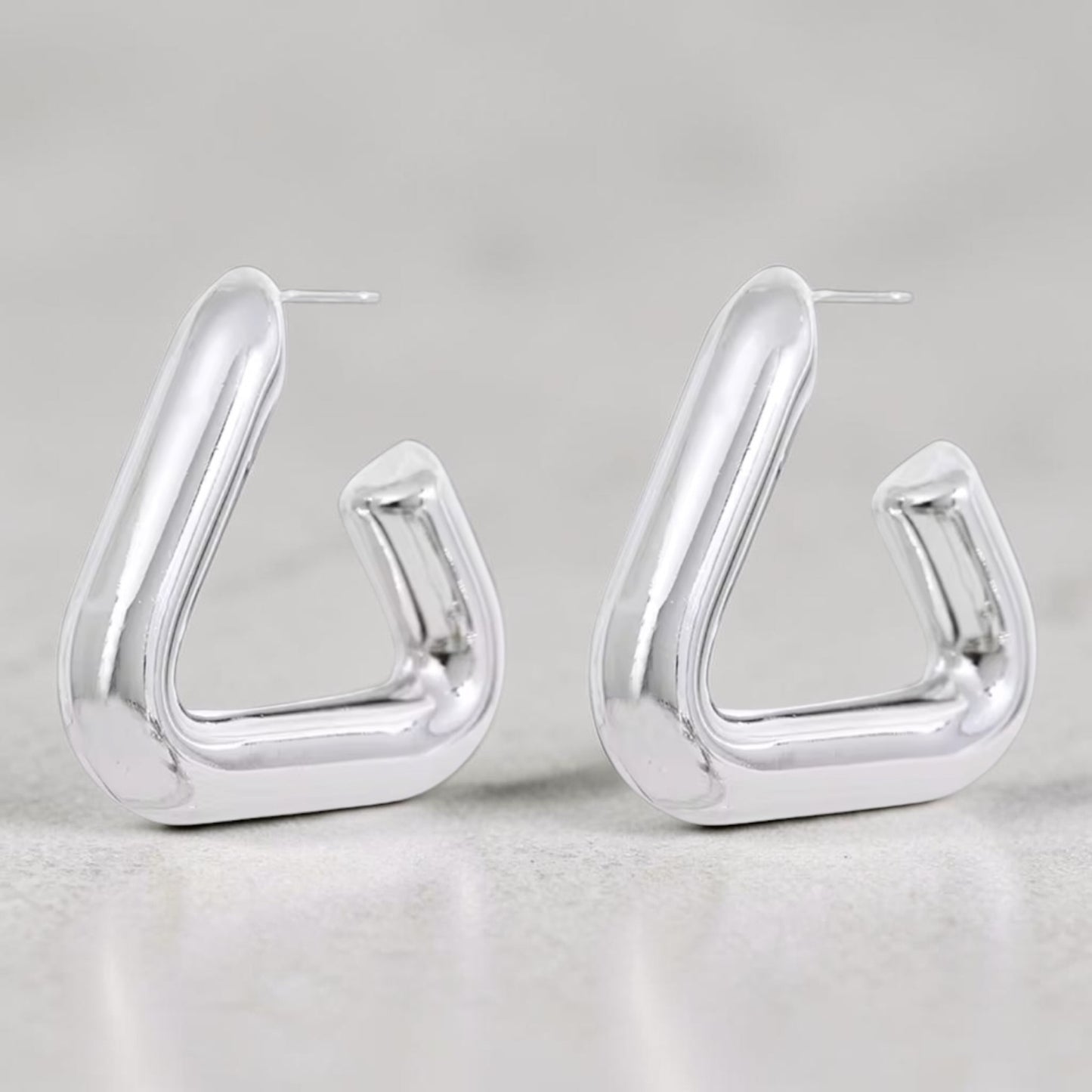 Chunky Triangle Hoop Earrings | The Consciously Lisa Collection