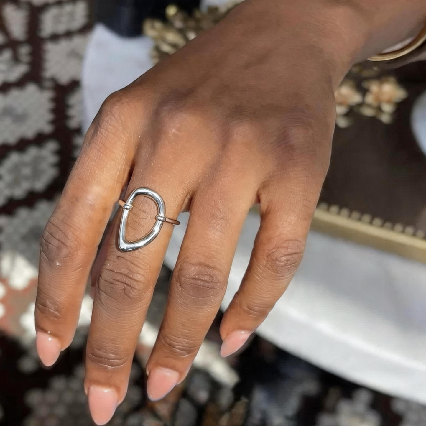Abstract Oval Adjustable Ring | The Consciously Lisa Collection