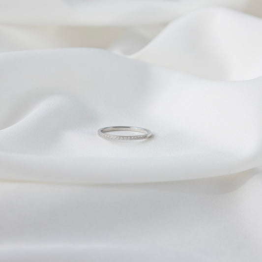🎁 Half Eternity Band Ring - Silver (Special Price)