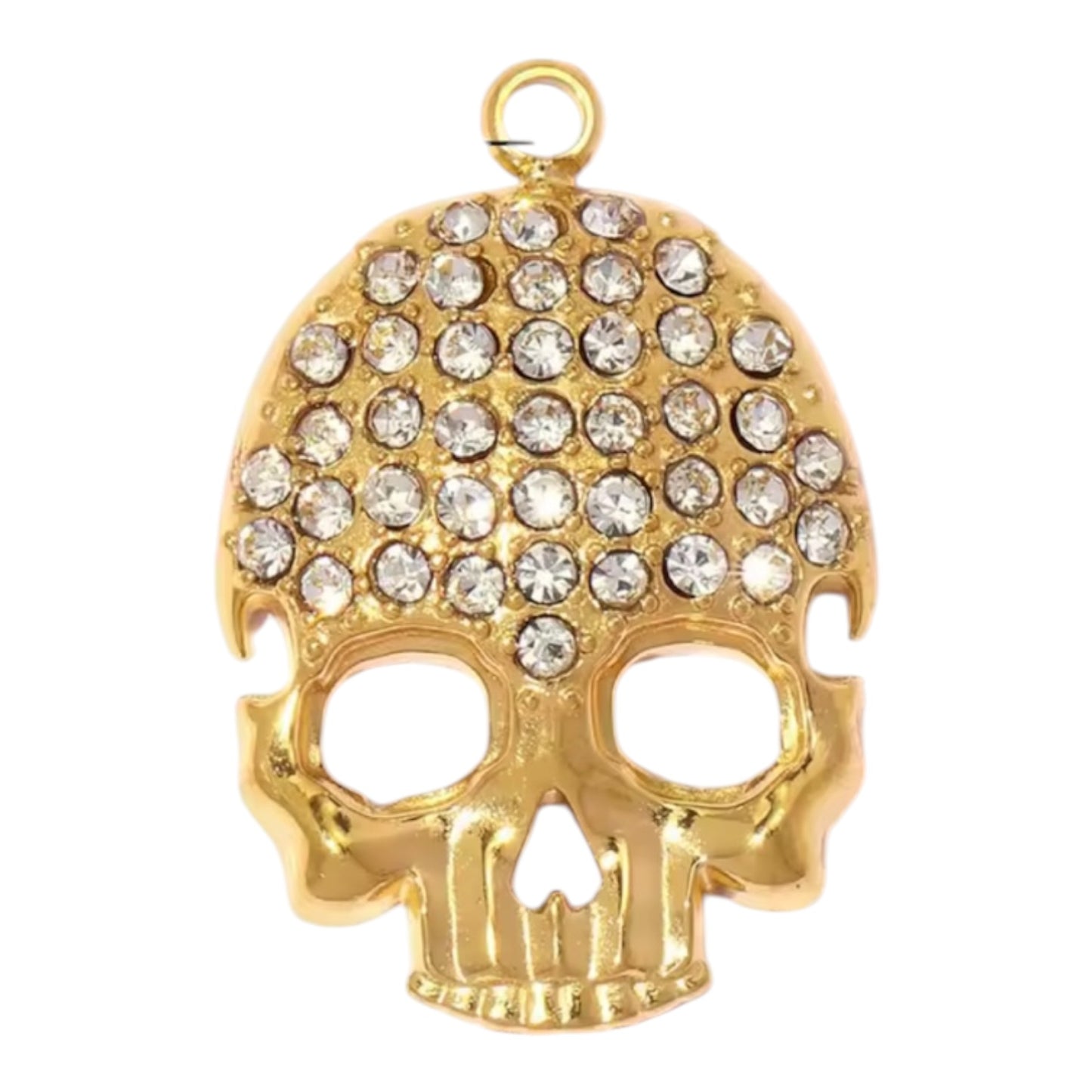 Blingy Skull Charm - Gold