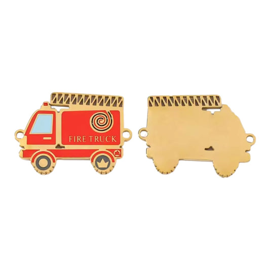 Fire Truck Charm - Gold