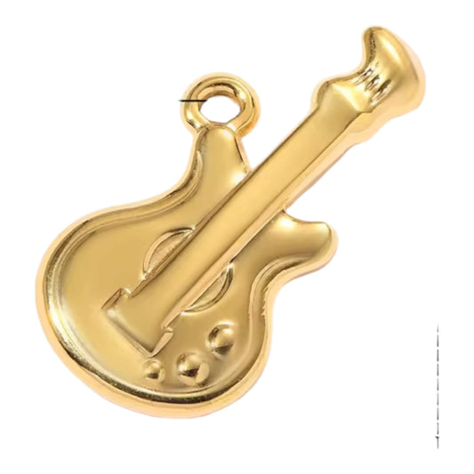 Chunky Guitar Charm - Gold