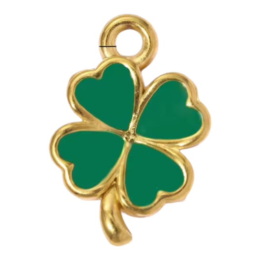 Green Clover Charm - Gold