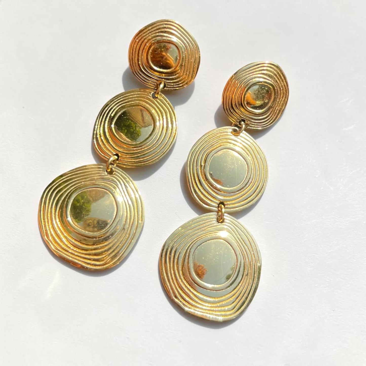 Tiered Ripple Dangle Earrings