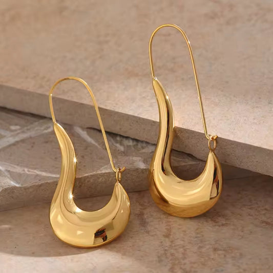 Abstract Wavy Hoop Earrings
