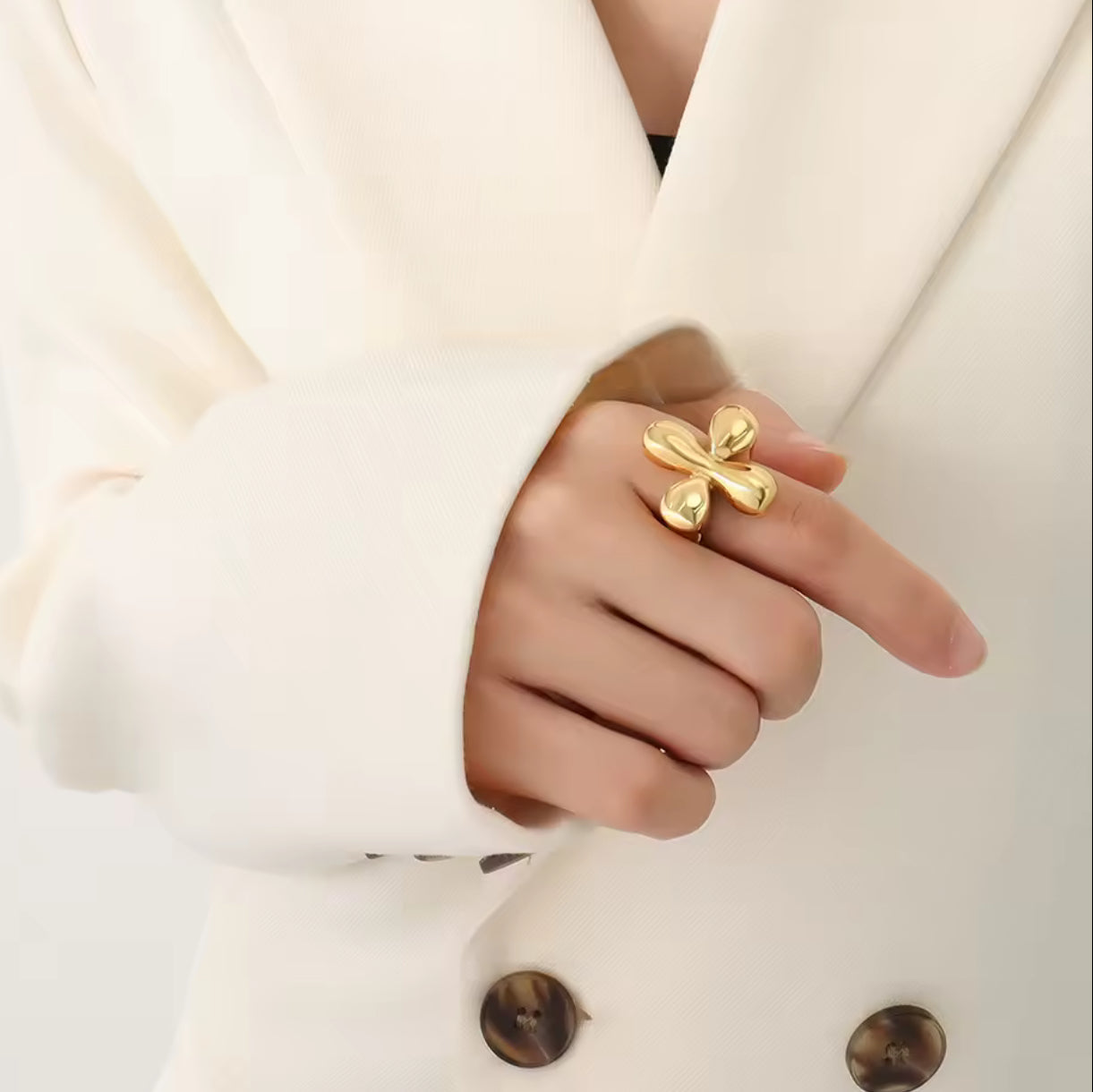Puffy Cross Ring