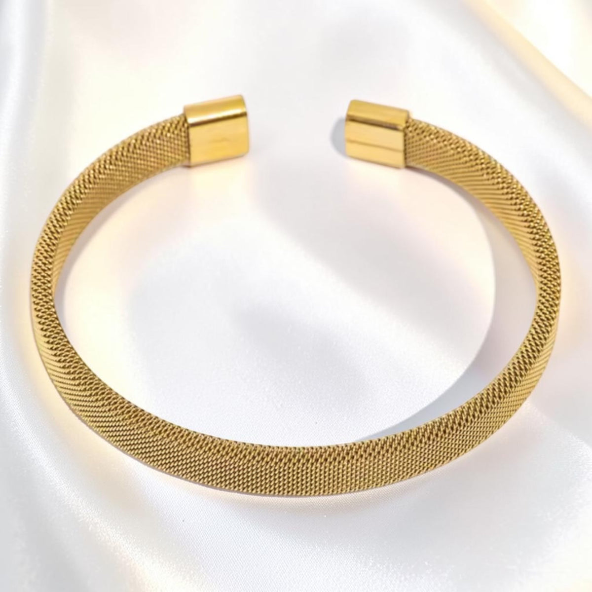 Woven Mesh Open Cuff Bracelet | The Consciously Lisa Collection
