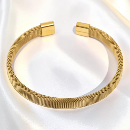 Woven Mesh Open Cuff Bracelet | The Consciously Lisa Collection