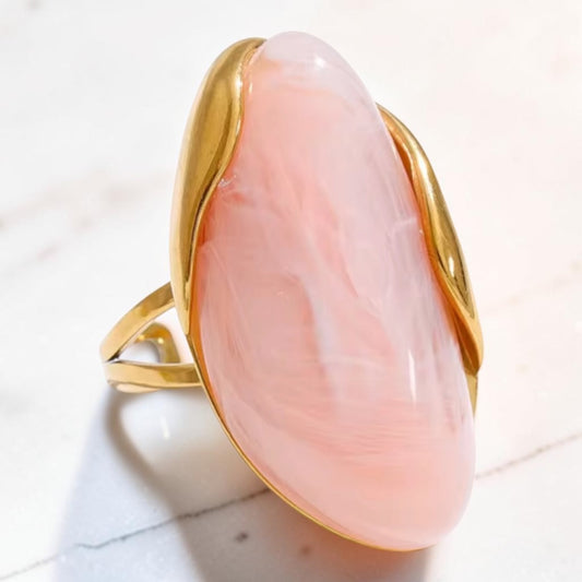 Adjustable Stone Ring - Pink | The Consciously Lisa Collection