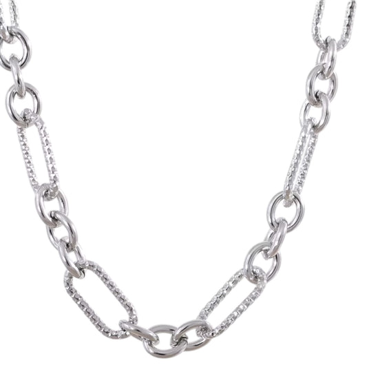 Chunky Figaro Style Necklace - Silver