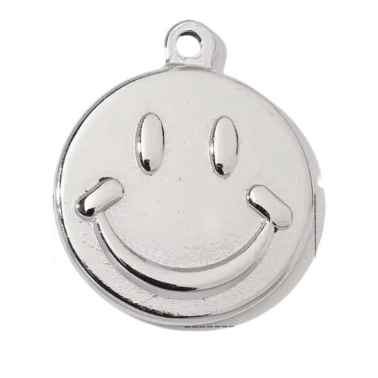 Smiley Face Charm - Silver