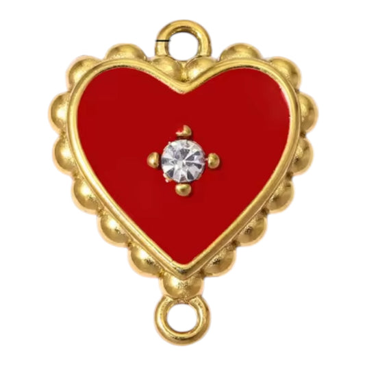 Red Heart Charm - Gold