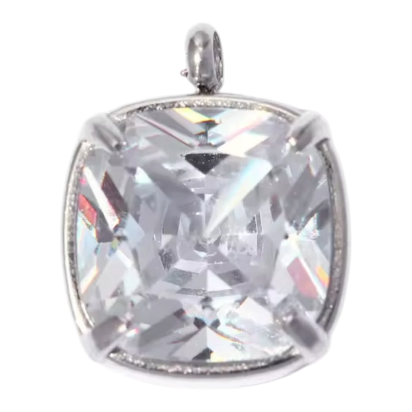 Giant Gem Charm - Silver