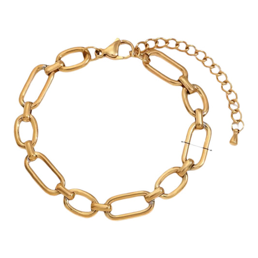 Chunky Oval Link Bracelet - Gold