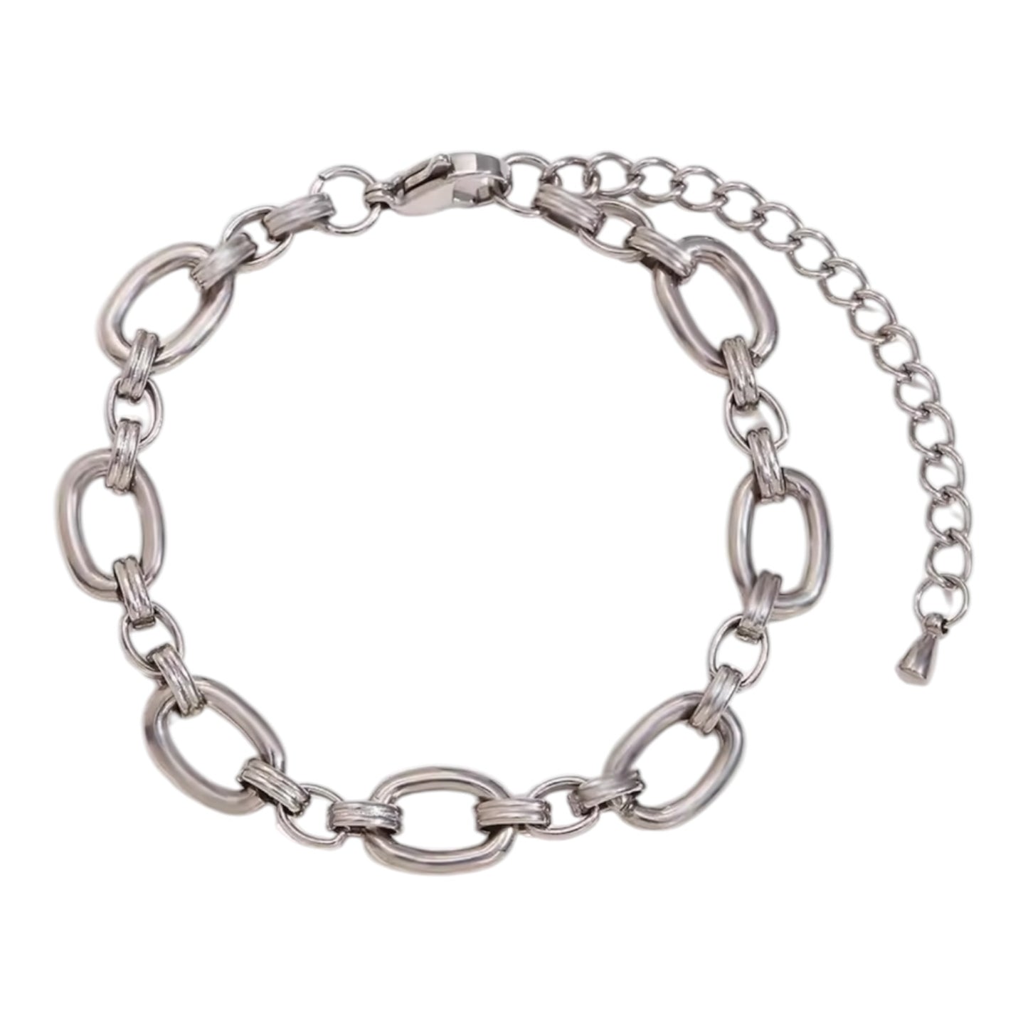 Oval Link Bracelet - Silver