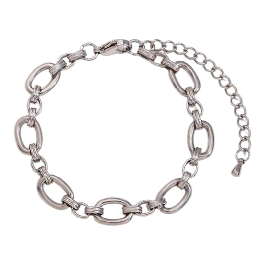 Oval Link Bracelet - Silver
