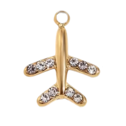 Airplane Charm - Gold